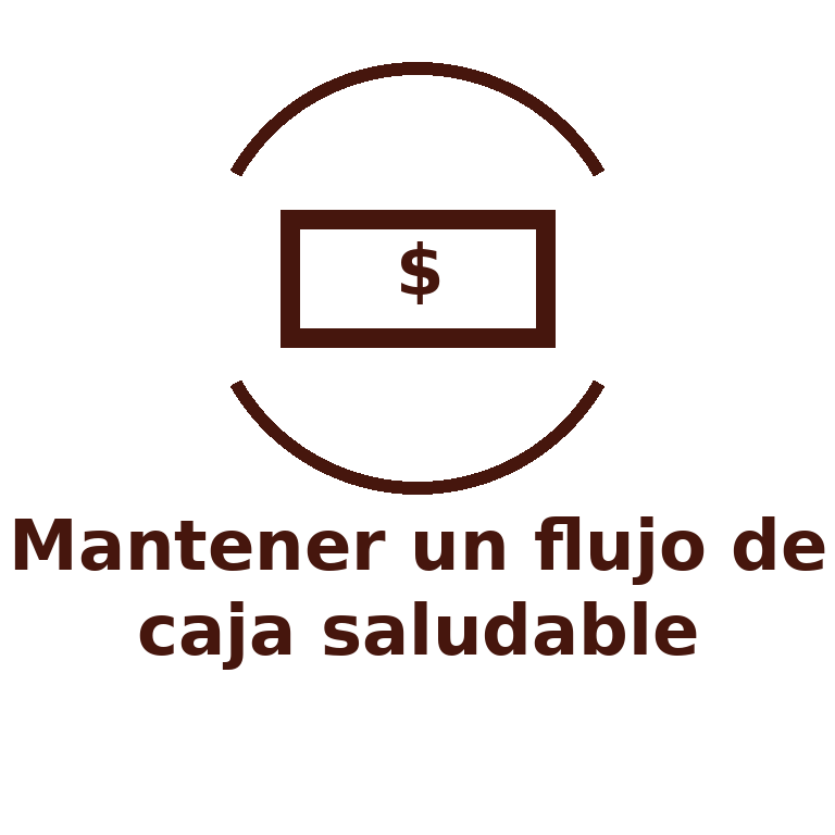 Ícono de billete encerrado en un círculo indicando un flujo de caja saludable