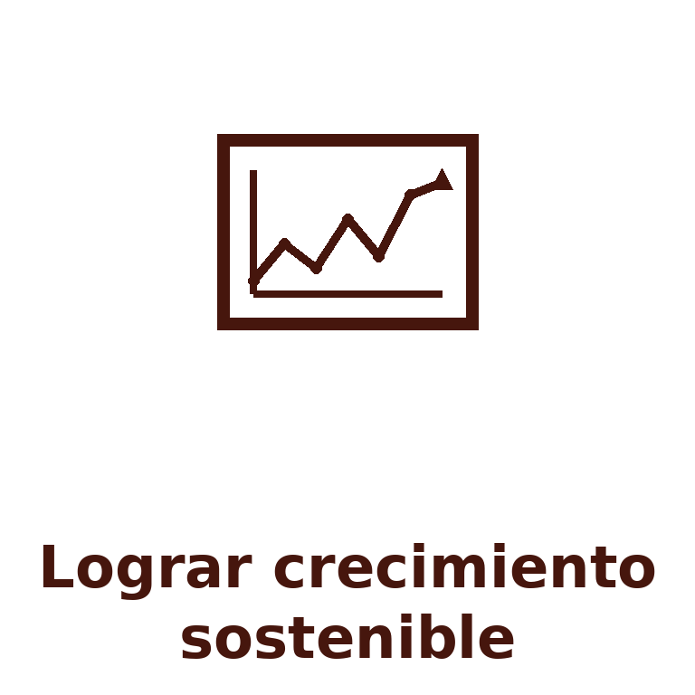 Gráfico de línea ascendente con altibajos sobre una pizarra representando crecimiento sostenible
