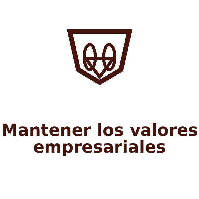 Escudo con símbolo de igualdad que representa el mantenimiento de los valores empresariales
