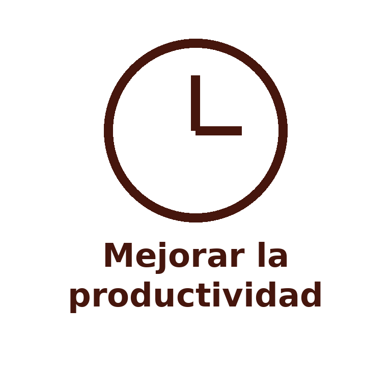 Ícono de reloj que simboliza el objetivo de mejorar la productividad